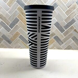 Rare Excellent Condition Starbucks Zebra Cold Cup Tumbler 24oz - no straw